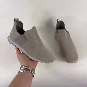 Cole Haan Zerogrand Ankle Booties Women's 9 Gray Suede Slip-On Comfort W12322